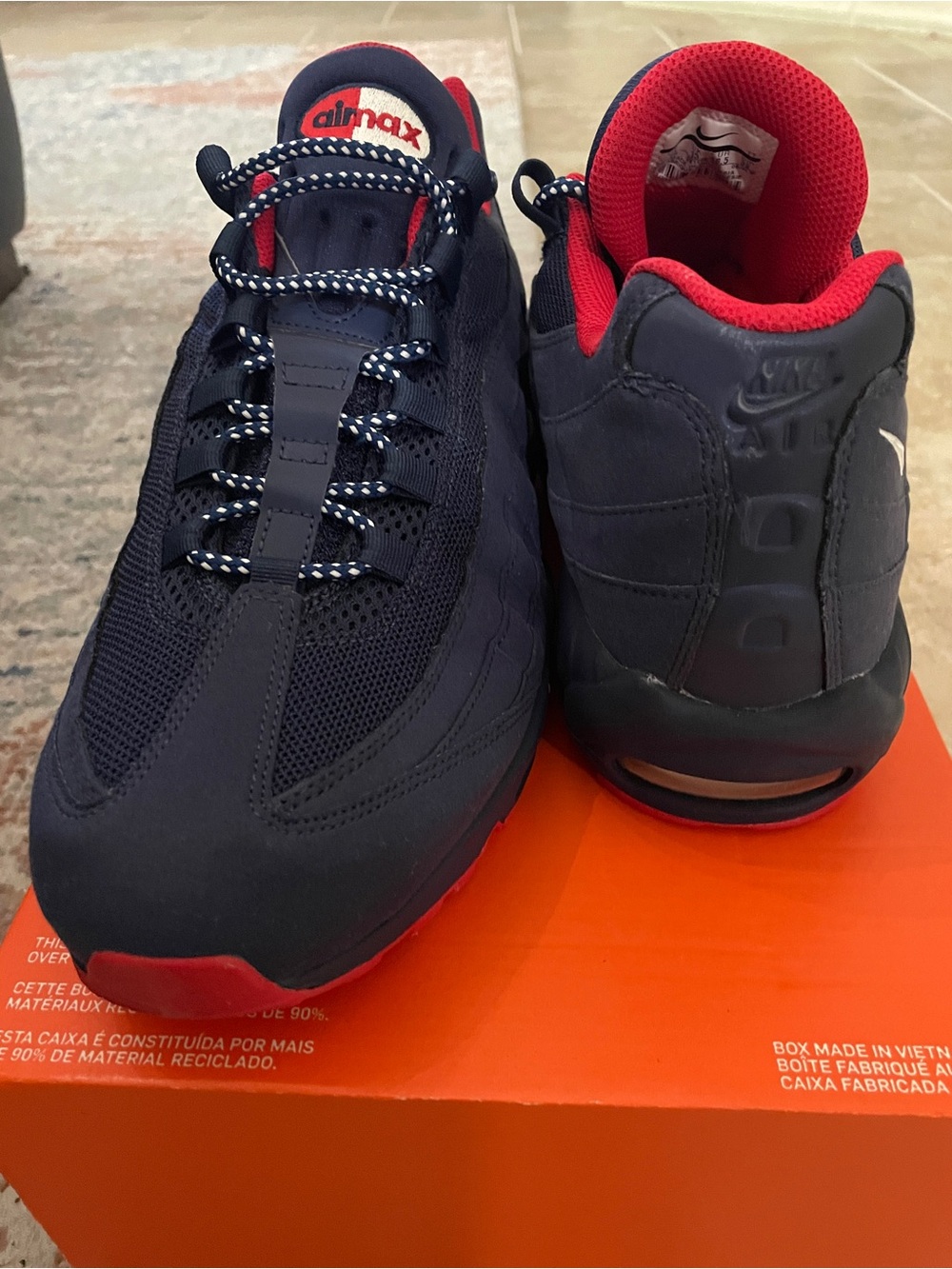 Nike Air Max 95 Big Bubble "OG" Nike Navy and Red Men's Running Sneakers